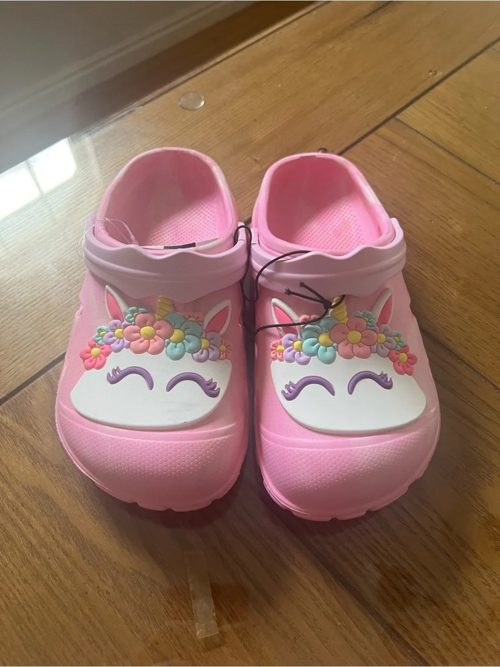 Toddler Girls UNICORN CLOG SHOES Water Friendly Size 12 Pink Back Strap Kids